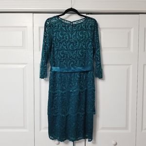 MARINA Teal Lace Dress